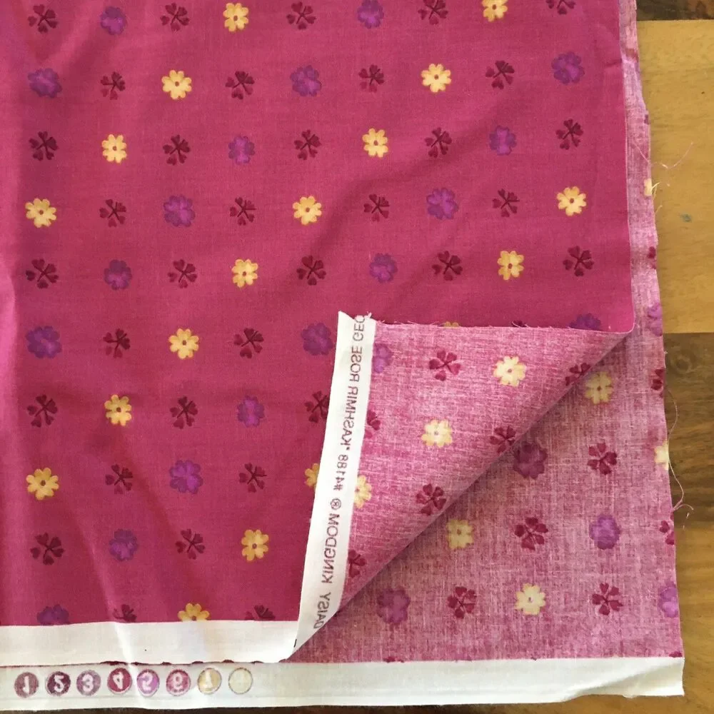 Daisy Kingdom pink Kashmir Rose Geometric Floral Fabric 2 yards Springs